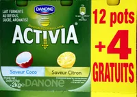 Activia (Saveur Citron, Saveur Coco) 12 pots + 4 Gratuits