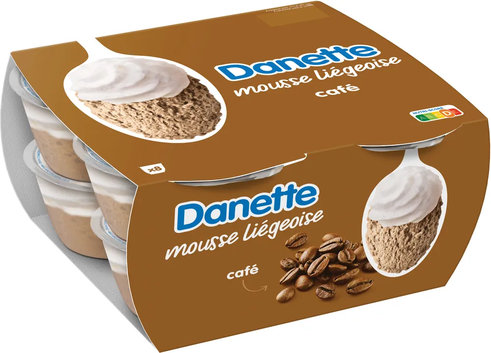 Danette mousse liegeoise cafe 80 g x 8