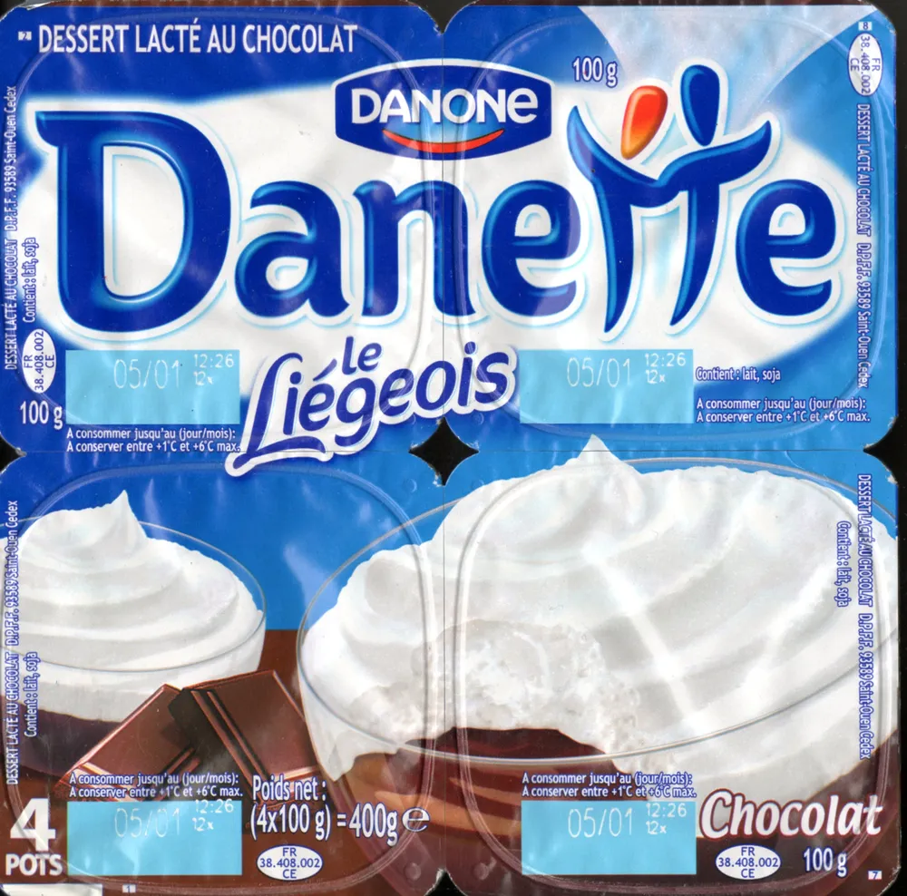 Danette (le Liégeois Chocolat) 4 Pots