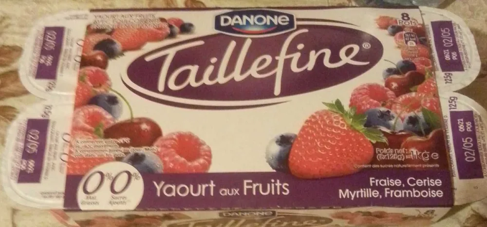 Taillefine (0 % MG) Fruits rouges panachés 8 Pots