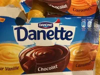 Danette vanille chocolat et caramel