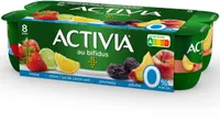 Activia bifidus fruits 0% panache 125 g x 8 (citron/citron vertananas fraise peche)