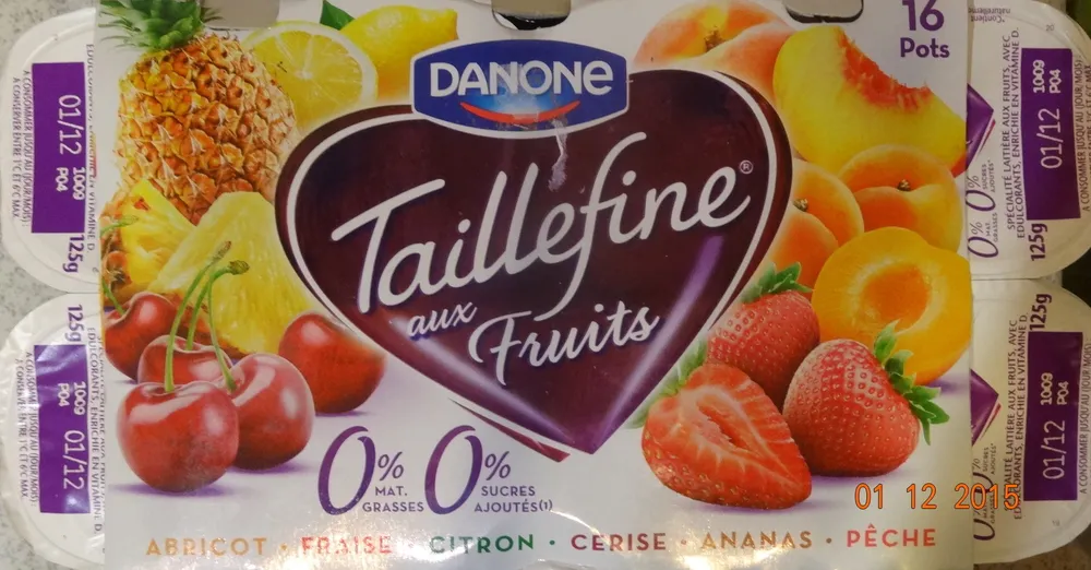 Taillefine aux fruits, abricot-fraise-citron-cerise-ananas-pêche