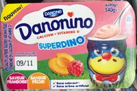 Danonino Superdino Saveur Framboise / Pêche