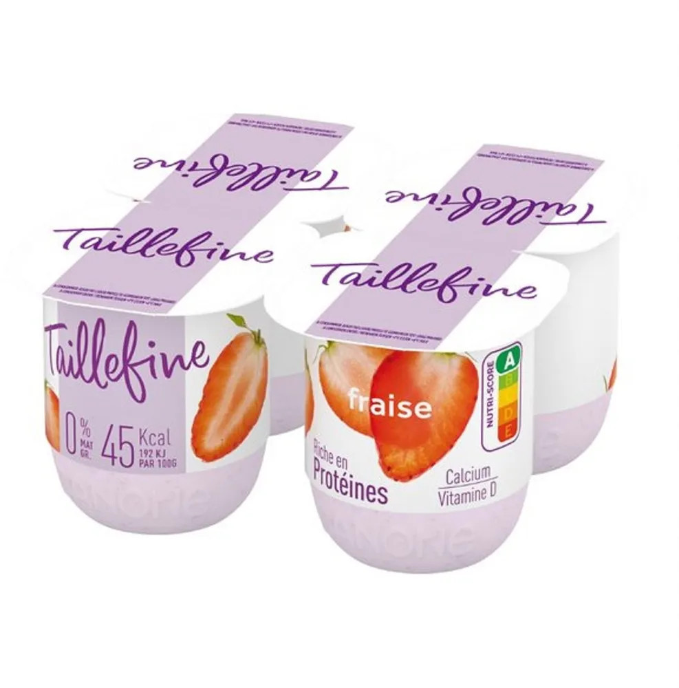Taillefine fruits 0% de mg 0% de sucres ajoutes 125gx4 fraise