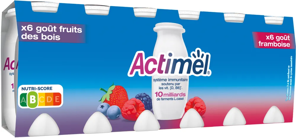 Actimel gout framboise et fruit des bois 100 g x 12