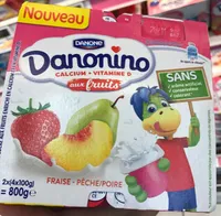 Danonino aux fruits Fraise Pêche/Poire