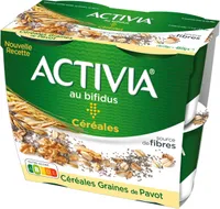 Activia bifidus cereales graines de pavot 120 g x 4