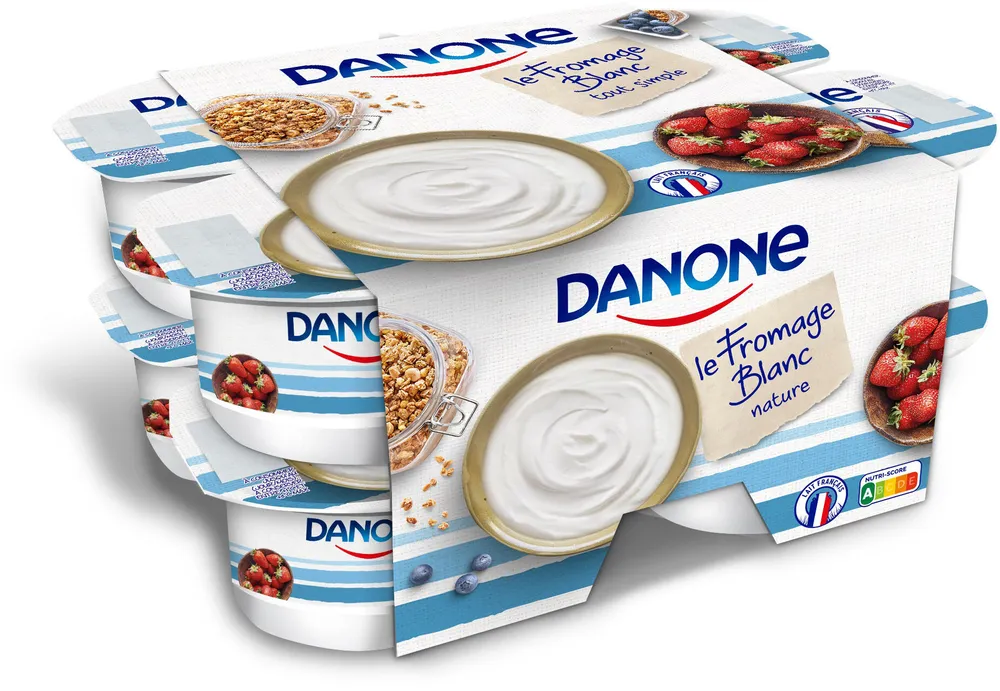 Danone fromage blanc 3,2% de mg nature 100 g x 8