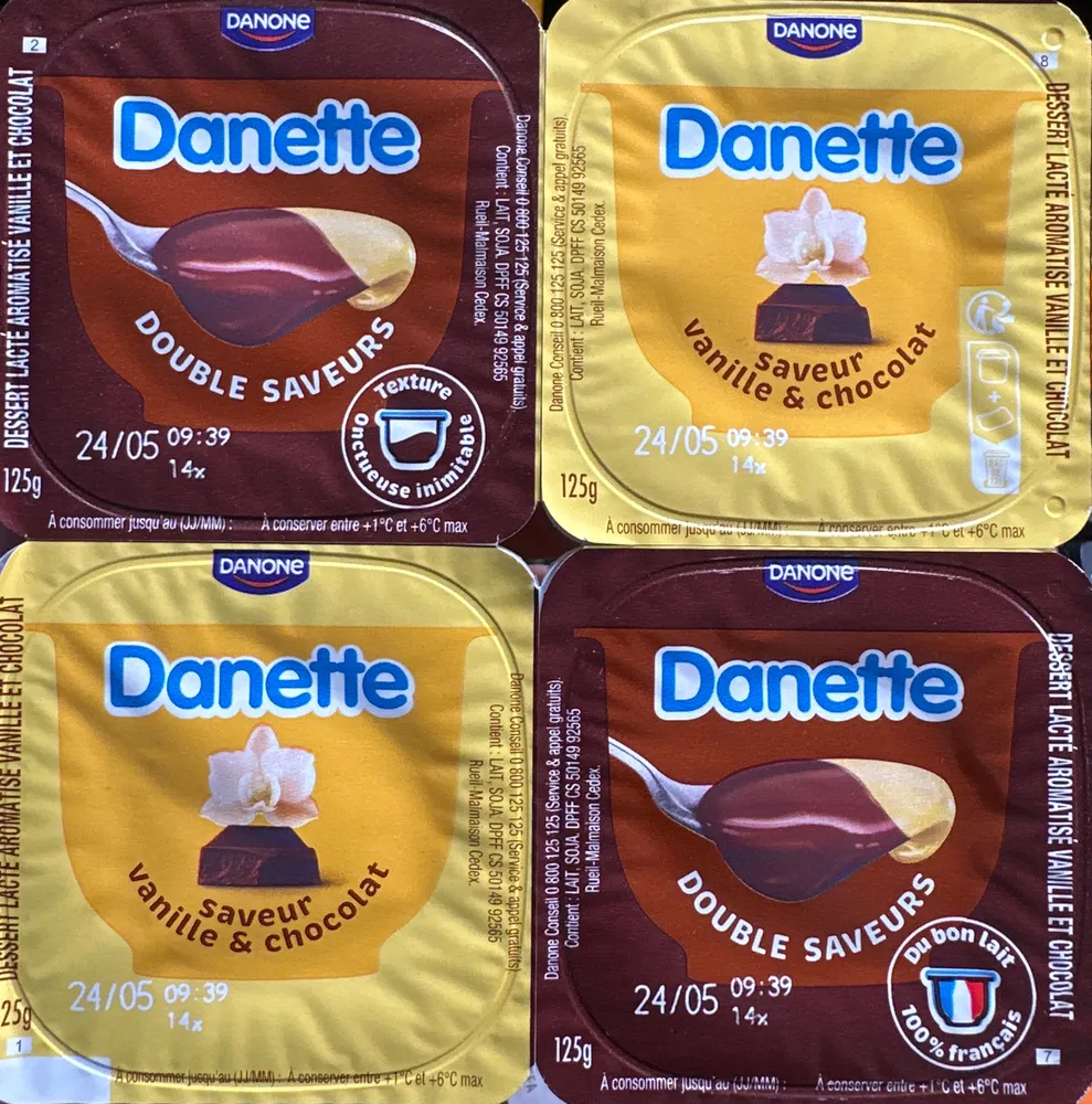 Danette double saveur vanille & chocolat