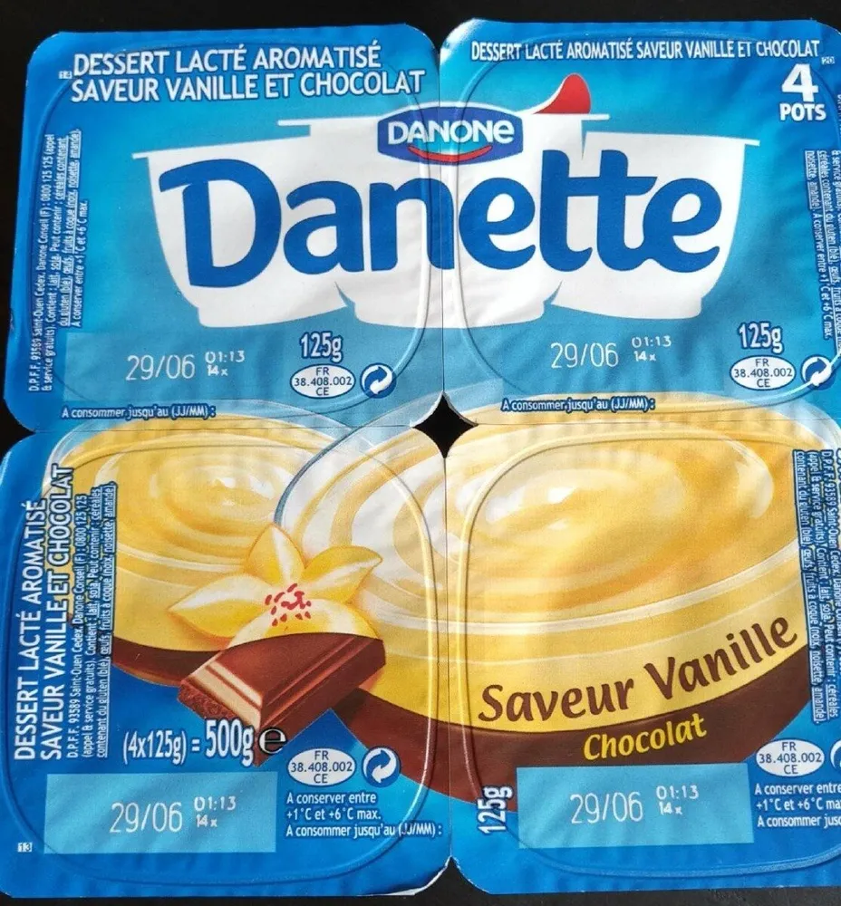Danette saveur vanille chocolat