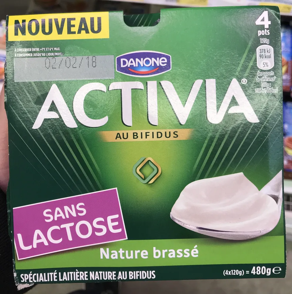 Activia au bifidus brassé nature sans lactose
