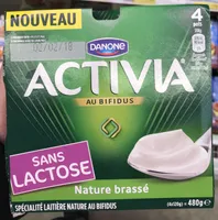 Activia au bifidus brassé nature sans lactose