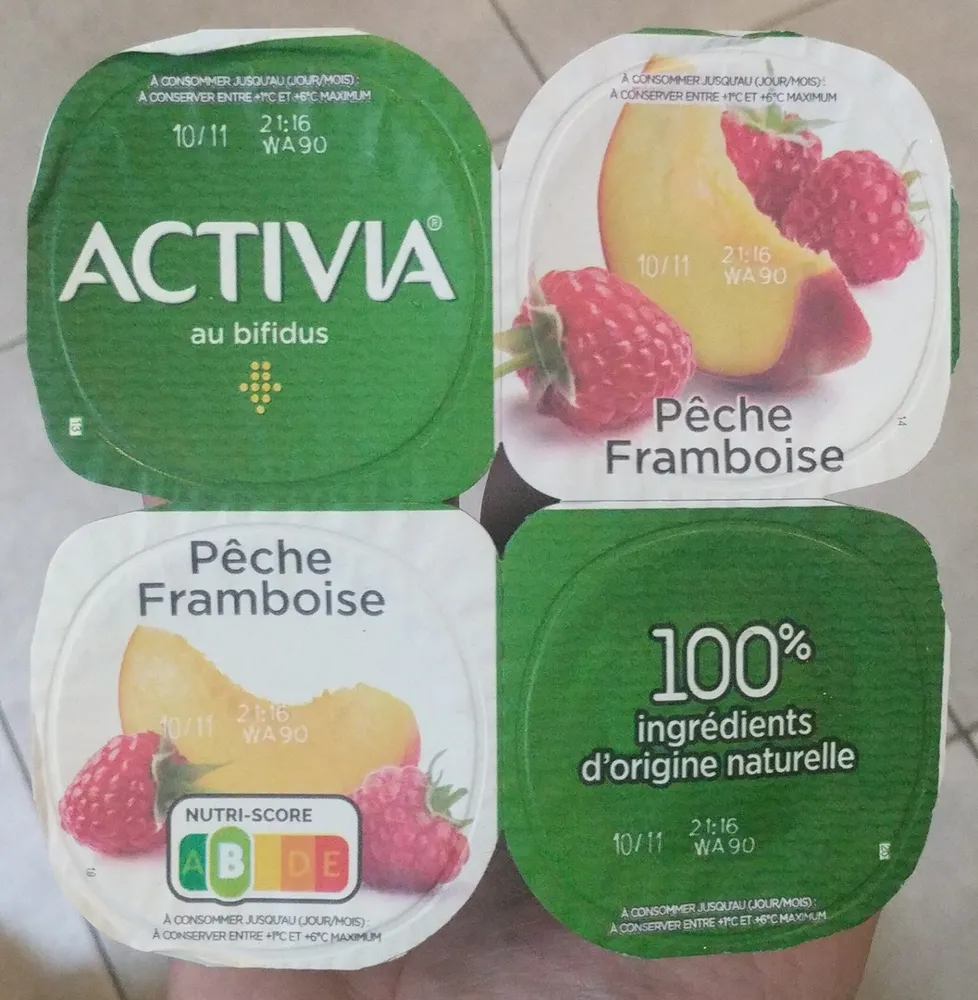 Activia au bifidus pêche framboise
