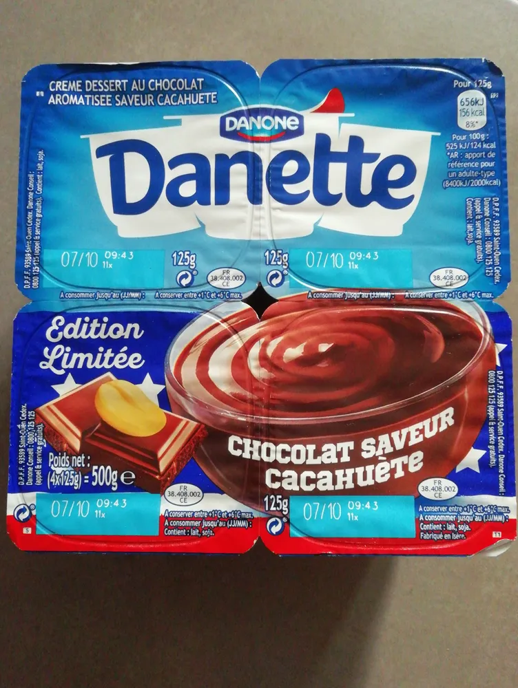 Danette Chocolat Saveur Cacahuete