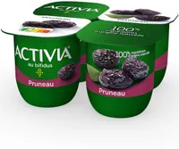 Activia fruits 125 g x 4 pruneau