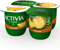 Activia fruits 125 g x 4 ananas
