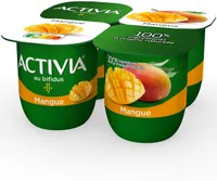 Activia fruits 125 g x 4 mangue
