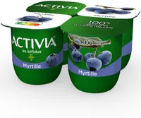 Activia fruits 125 g x 4 myrtille