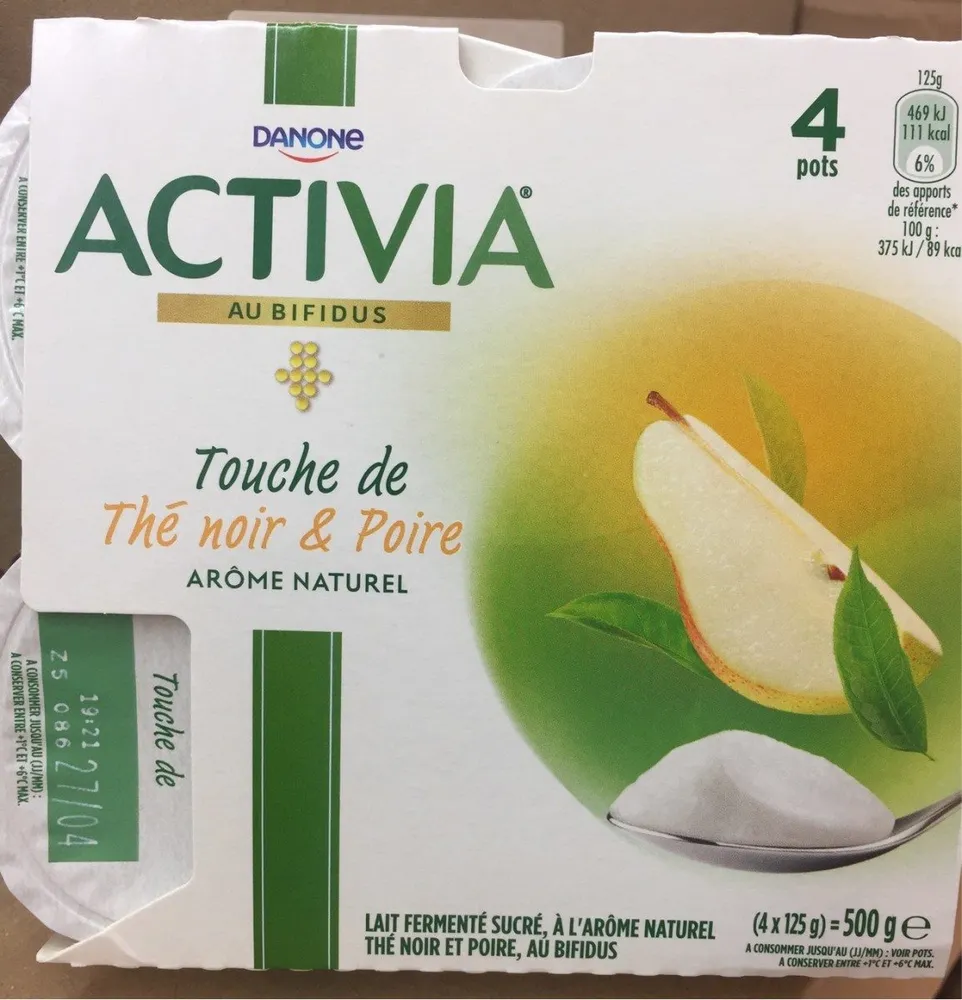 Activia - Touche de Thé noir & Poire