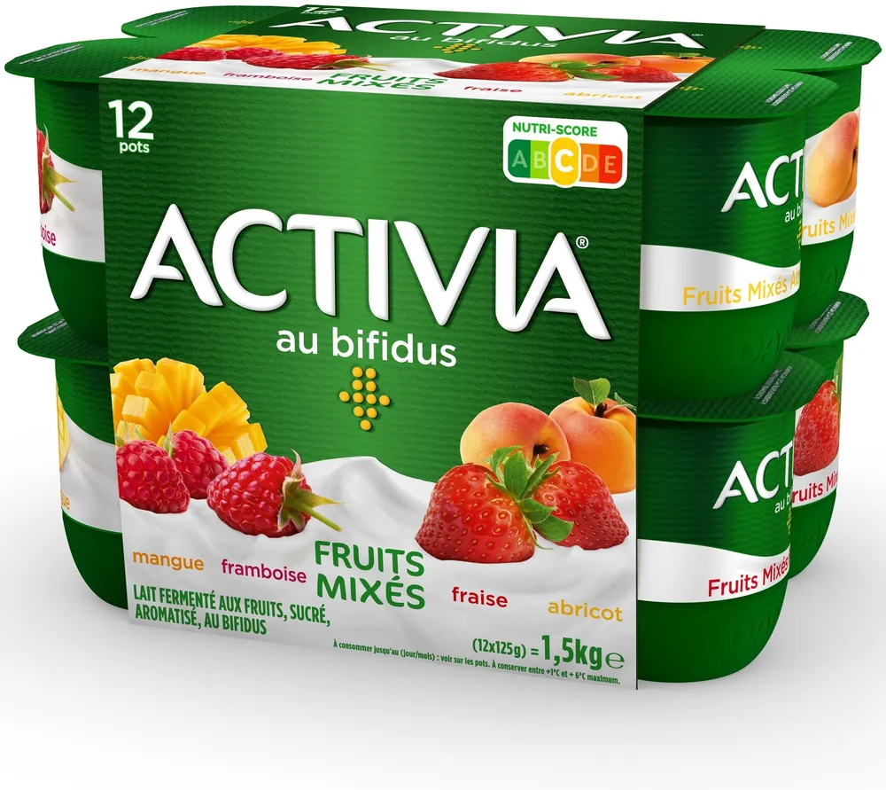 Activia fruits mixes 125 g x 12 panache