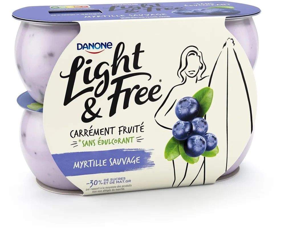 Light & free myrtille 120 g x 4