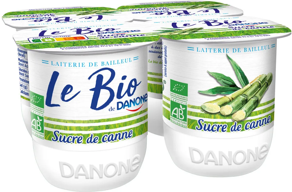 Danone bio nature sucre 125 g x 4