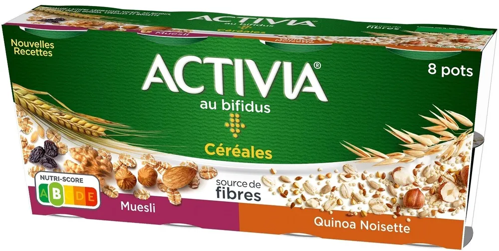 Activia bifidus cereales quinoa muesli et noisette 120 g x 8