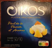 Spécialité laitière sucrée à ananas et fruit de la passion, aromatisée