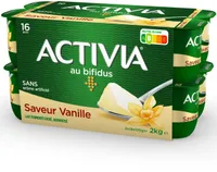 Activia bifidus saveur vanille sans arome artificielle 125 g x16