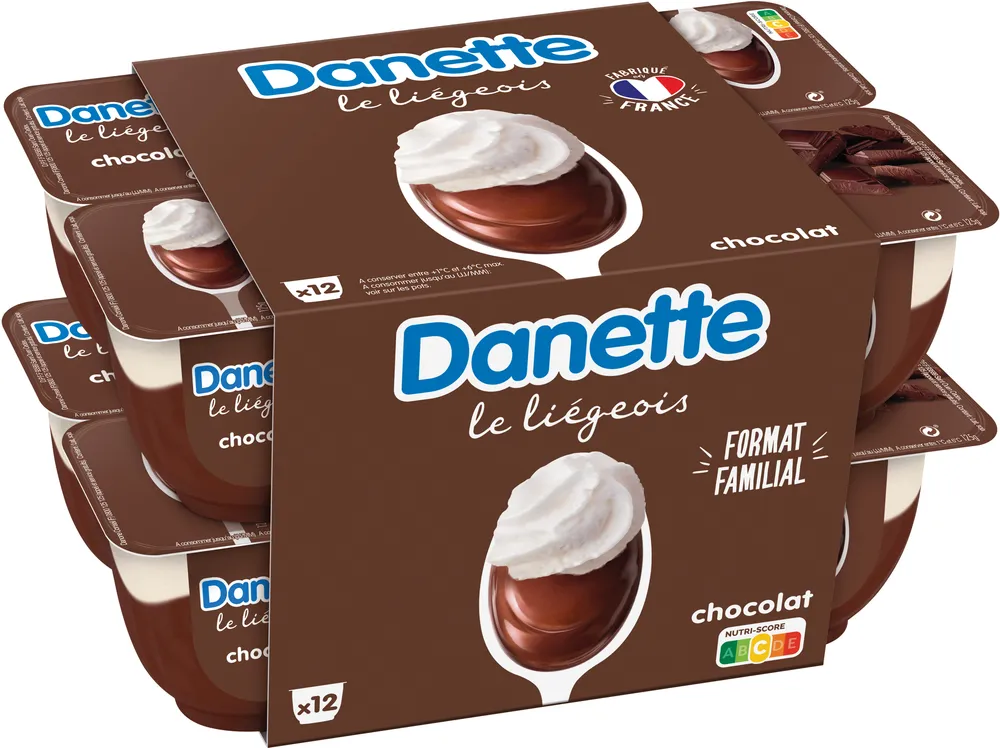 Danette le liegeois chocolat 100 g x 12