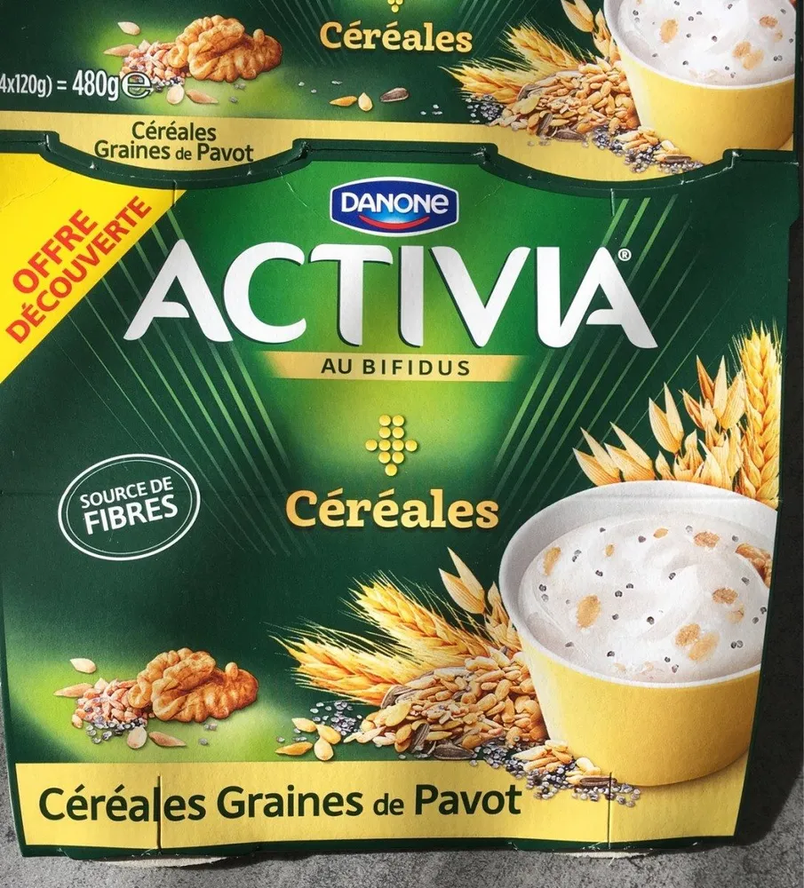 Activia bifidus cereales graines de pavot