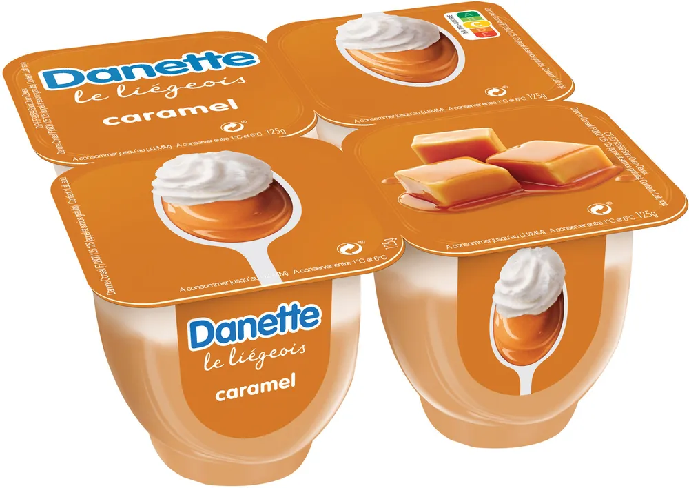 Danette liegeois caramel 100 g x 4