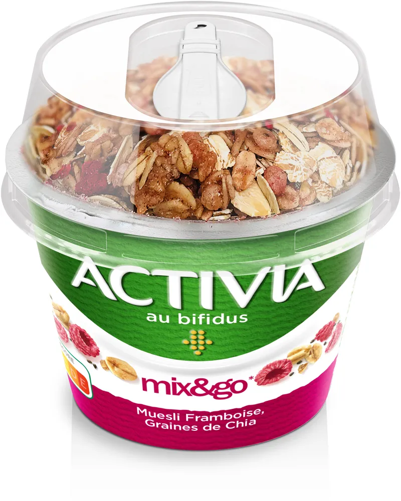 Activia muesli graines de chia framboise