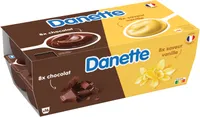 Danette creme dessert panache saveur vanille chocolat 115 g x16