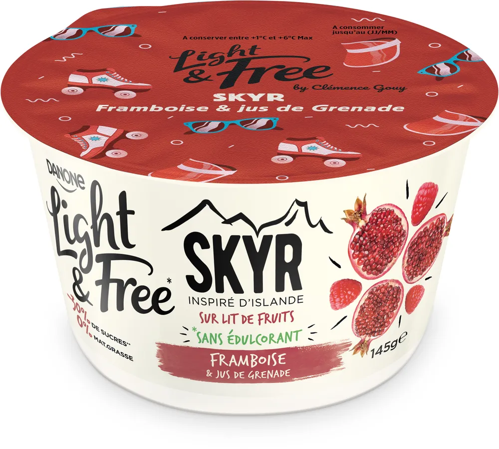Light & Free sur lit de fruits framboise & jus de grenade