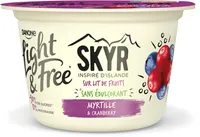 Light & free skyr sur lit myrtille cranberry 145 g x 1