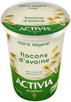 Activia soja flocons d'avoine nature 400 g x 1
