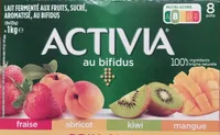 Activia au bifidus aromatisé x 8 (fraise, abricot, kiwi, mangue)