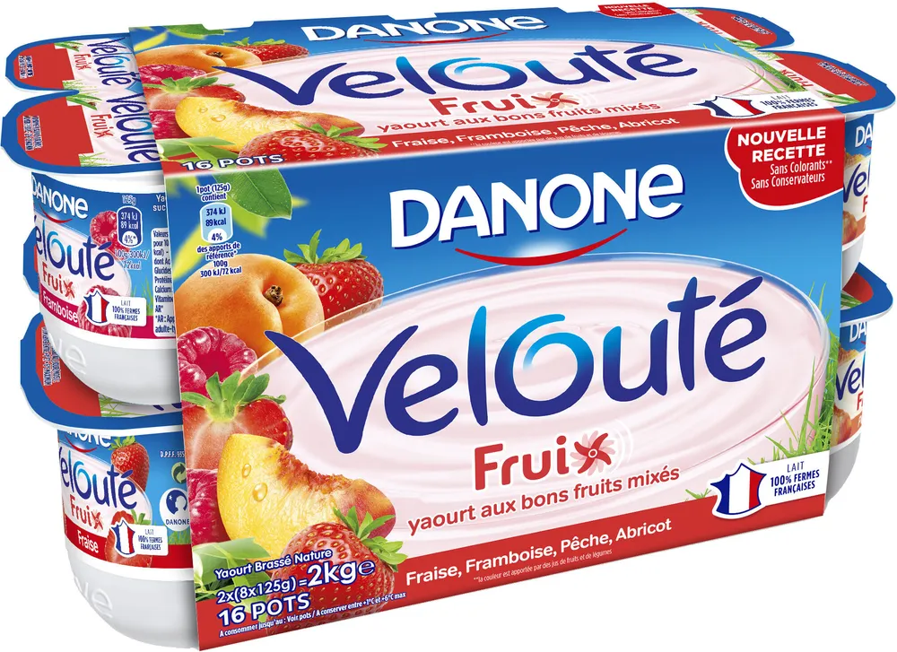 Danone veloute fruix panache 125 g x 16