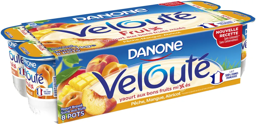 Danone veloute fruix jaunes 125 g x 8