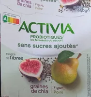 Activia sans sucre ajoute poire figue chia 115 g x 4