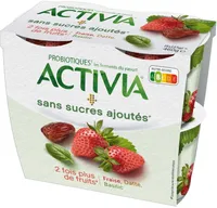 Activia sans sucre ajoute fraise datte basilic 115 g x 4