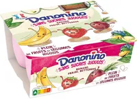 Danonino sans sucres ajoutes banane fraise betterave 90 g x 4