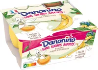 Danonino sans sucres ajoutes banane fleur d'oranger 90 g x 4
