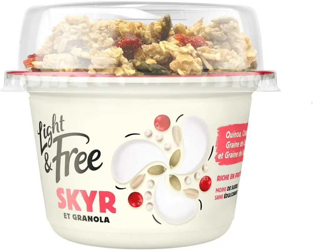 Light & free skyr granola quinoa cranberry graines decourge ettournesol 145 g x 1