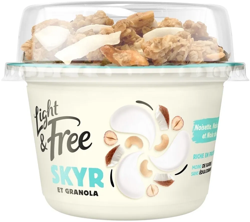 Light & free skyr granola noisette noix cajou et noixcoco 145g x 1