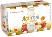 Actimel reduit en sucre fraise banane 100 g x 8