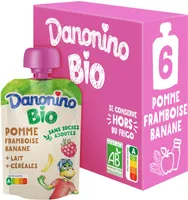Danonino pouch bio ambiant framboise 85 g x 6