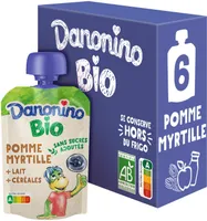 Danonino pouch bio ambiant myrtille 85 g x 6